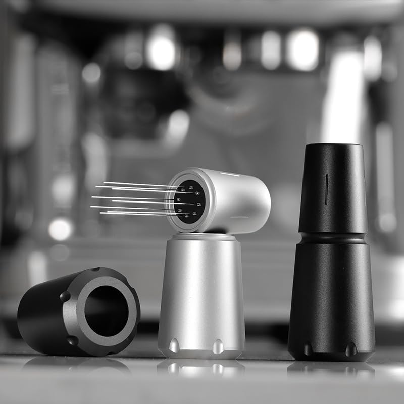 Modern Coffee WDT Espresso Distribution Tool, Geometric Design, Manual Adjustable, Black