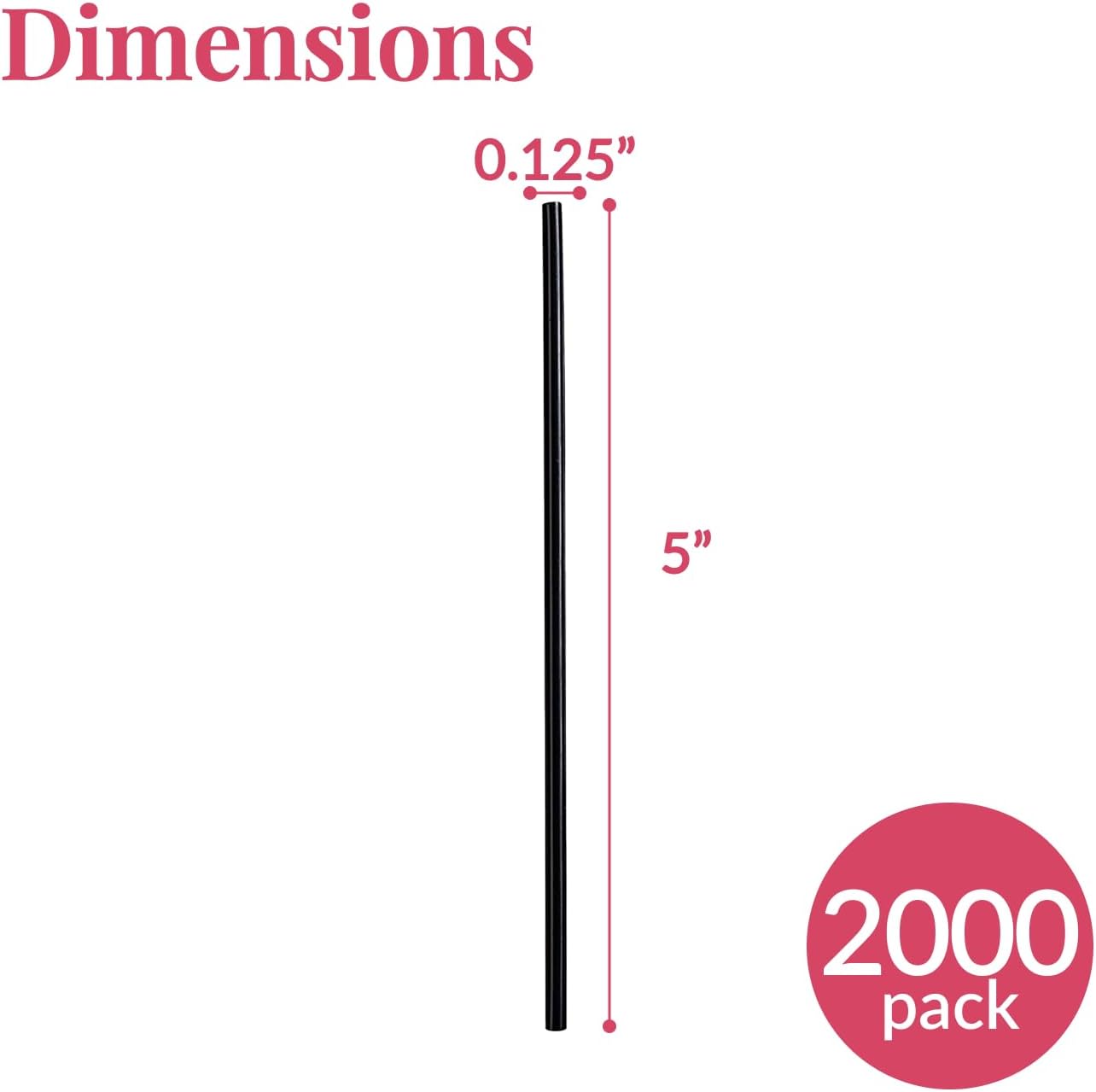 Prestee Plastic Coffee Stirrers, 2000ct, 5" - Plastic Straws, Drinks and Coffee Stir Sticks, Cocktail Swizzle Sticks, Disposable Stir Stick, Drinking Straws for Cocktails (Black)