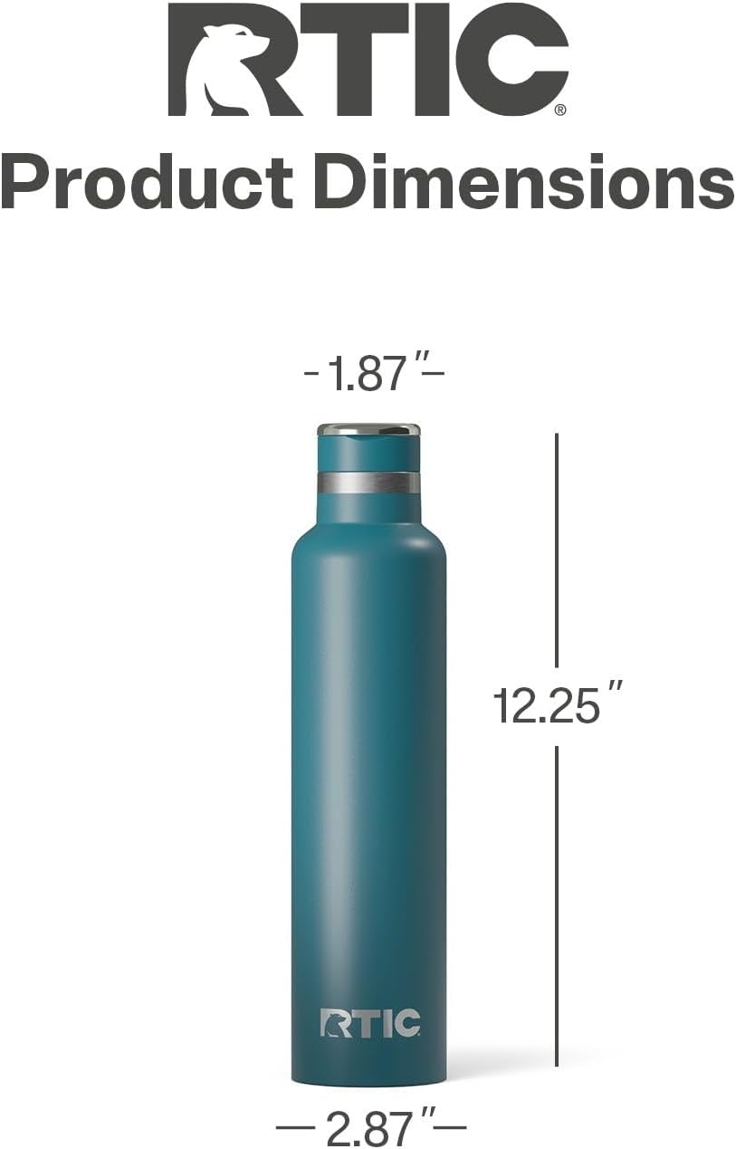 RTIC 26oz Journey Bottle Metal Stainless Steel Vacuum Insulated, BPA Free, Reusable, for Water, Hot and Cold Drinks, Travel, Sports, Camping, Marine
