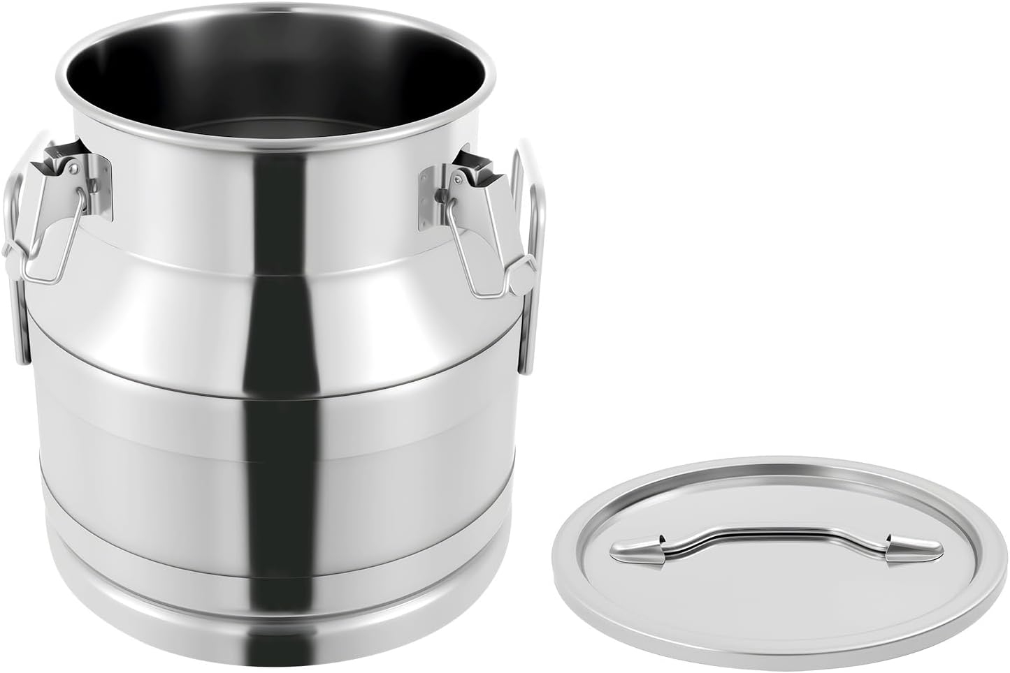 1 mm Thickened Stainless Steel Milk Can Large Liquid Container Storage,Stainless Steel Milk Bucket With Sealing Lid and Carry Handle,for Wine, Oil Storage Transport (20L/5.25 Gal)