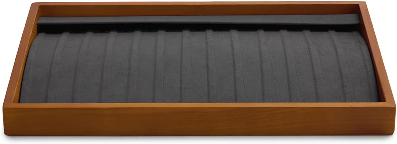 Oirlv Wood 13 Grids Necklace/Bracelet/Pendant Display Tray Jewelry Drawer Organizer Stackable Jewelry Trays(Grey)