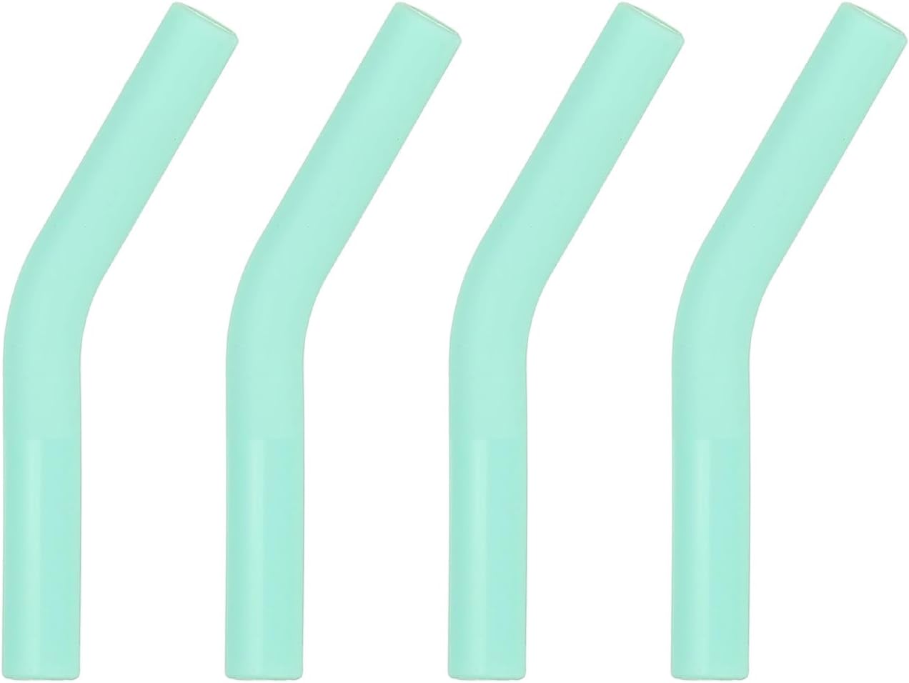 uxcell 4Pcs Silicone Straw Tips, Silicone Straw Elbows Tip, Soft Reusable Metal Straw Covers Fit for 8mm/0.31" OD Stainless Steel Straws, Mint Green
