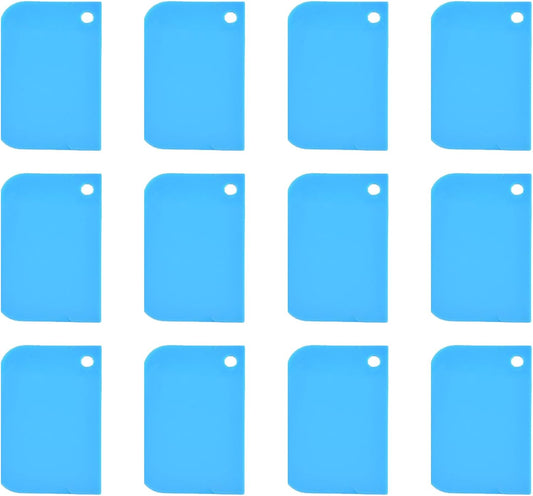 Plastic Scraper Tool Set,Bread Dough Scraper Dough Cutter,Flexible Plastic Bench Scraper For Baking,12 Pcs Cake Scraper Smoother(Blue).