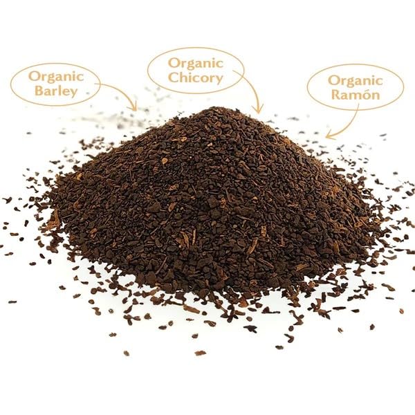 Teeccino French Roast Chicory Coffee Alternative - Ground Herbal Coffee That’s Prebiotic, Caffeine-Free & Acid Free, Dark Roast, 1.1 Pound