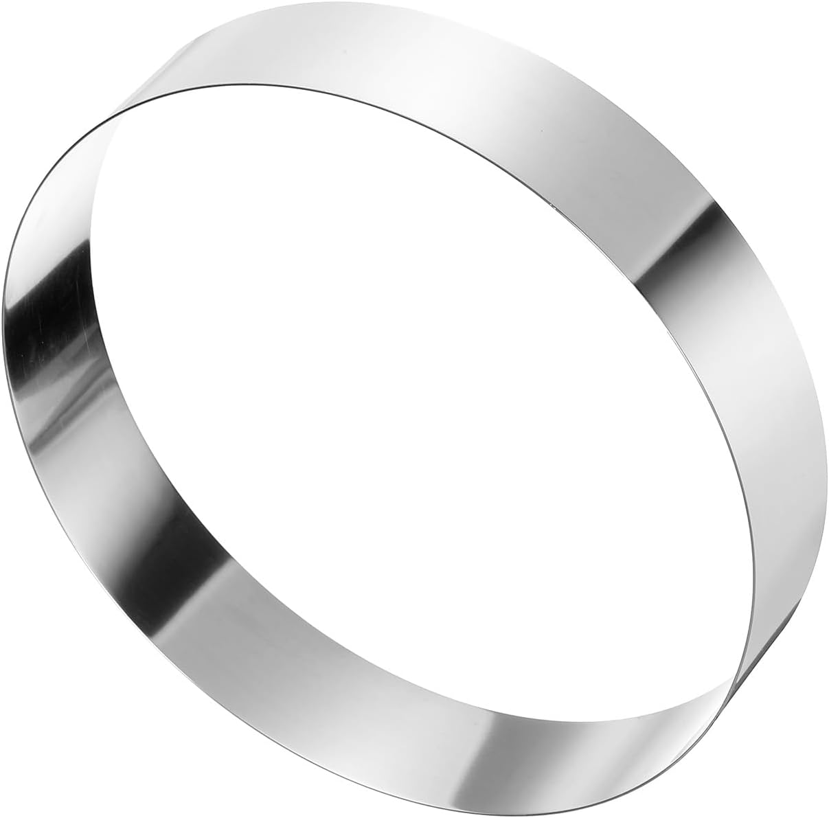HARFINGTON Round Cake Ring 10 x 2 Inch Seamless Stainless Steel Pastry Mousse Dessert Ring Mirror Coating for Baking Cooking Making Tool