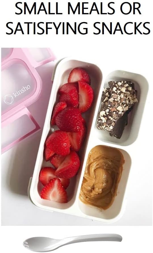 Kids Glitter Snack Container - Mini Bento Lunch-Box, Small Leakproof Container Boxes for Toddlers Girls Snacks Lunches, 3 Compartment - School Daycare Portion Containers, Pink Purple Sparkle Set of 2