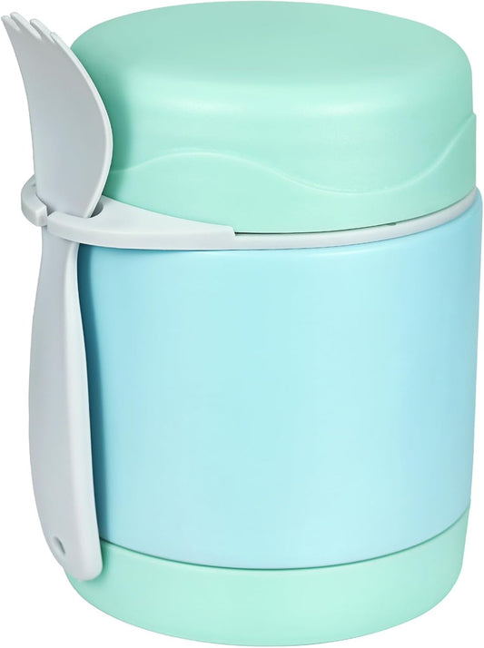 10oz Soup Thermo for Hot Food Kids,Lunch Thermo Kids Food Jar with Spoon Hot Insulated Food Containers,Leak Proof Stainless Steel Wide Mouth Lunch Food Thermo Jar for School(Mint-Green)