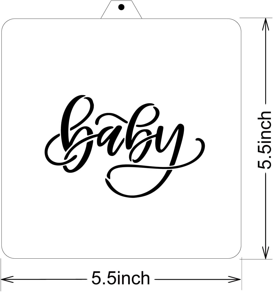 Baby Cookie Cutter and Stencil Set Bundle Kit PYO Cookies Paint Your Own Diy Bakery Fondant Sugar Happy Birthday Wedding Baby Candle Kids Painting Coloring Pages Comb (Baby-2)