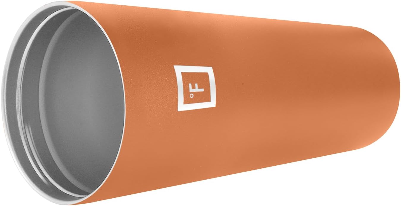 IRON °FLASK Classic Tumbler - Vacuum Insulated Stainless Steel Water Bottle, Double Walled, Drinking Cup, Insulated Travel Mug (Clementine, 32 oz Solid Lid)