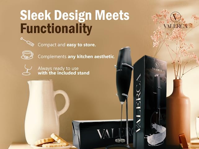 espumador de leche electrico valerca, batidora de mano de leche ultrarrapida, batidora electrica para café, café con leche, capuchino, frappé, matcha y crema para café,