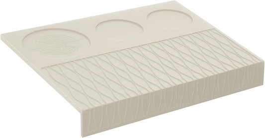 IKAPE Espresso Tamping Mat, Food Grade Silicone Coffee Tamper Mat, Portafilter Tamp Mat Espresso Accessory For Baristas, Waterproof Heat Resistant Tamping Pad Mat for Counter(Cream)