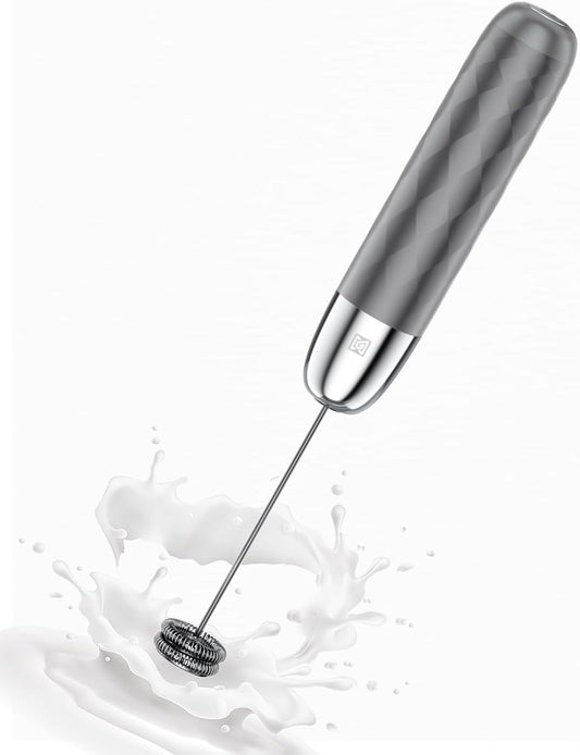 Maestri House Rechargeable Milk Frother, LunaFro Mini Handheld Electric Foam Maker Detachable Stainless Steel Whisk Drink Mixer Foamer Mini Blender for Matcha, Lattes, Cappuccino, No Stand