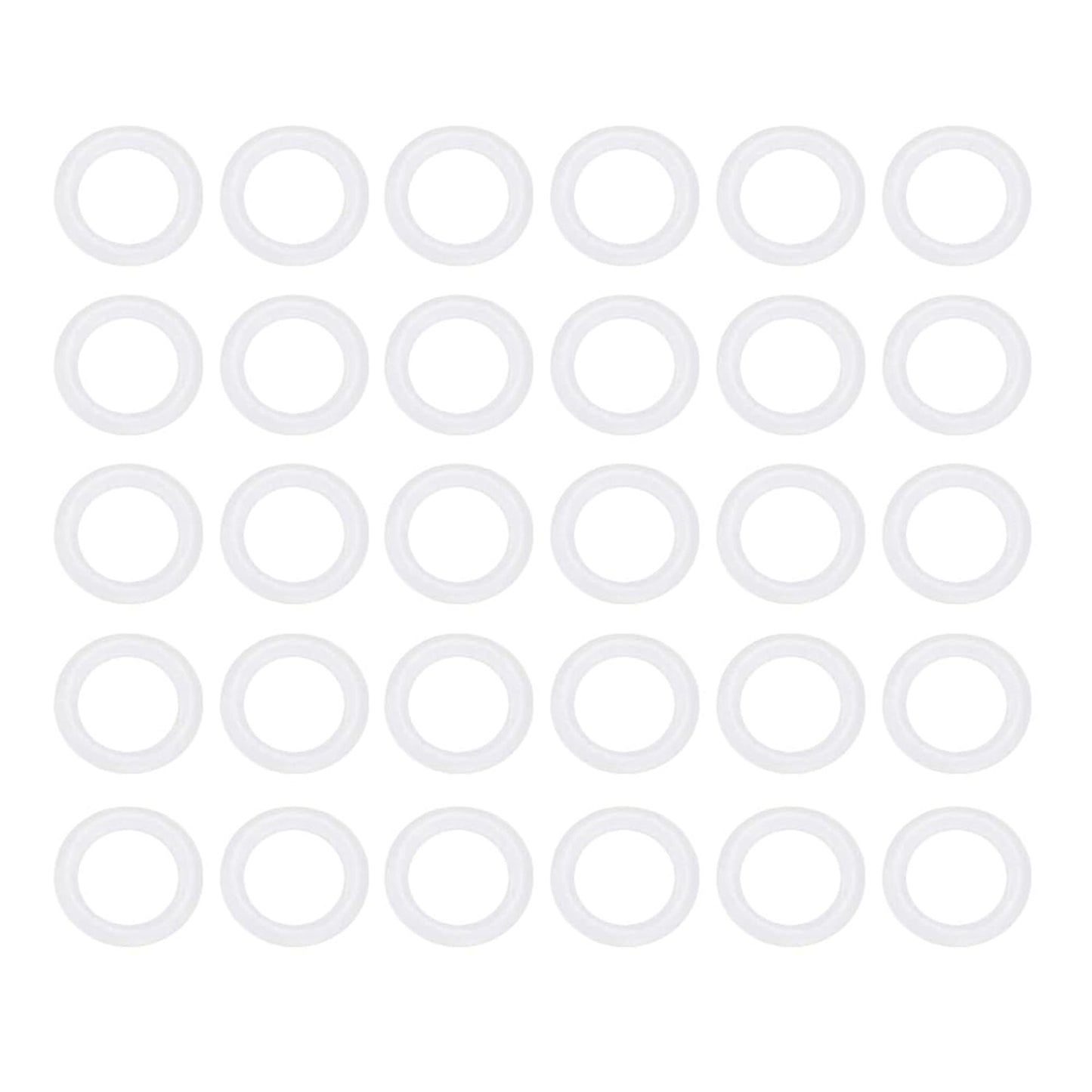 [30 Pcs] Silicone O-Rings White 9.5mm OD 6.5mm ID 1.5mm Width, Metric VMQ Sealing Gasket for Cup Lids, Coffee Maker, Brewing Fitting, Washer, Filter, Pump, Plumbing, Hose, Gauge, Auto, Machine
