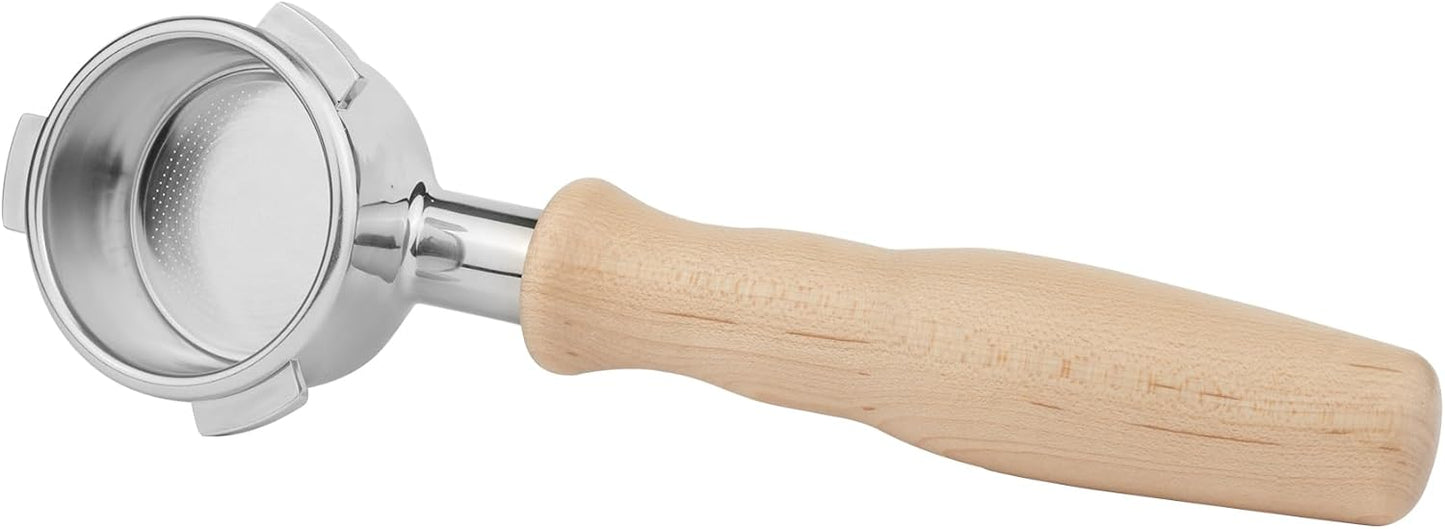 LILQ 54mm Spouted Portafilter Compatible with Breville Barista Express, Barista Pro, Bambino, and More – 18-20g basket included (Maple, Double Spouts)