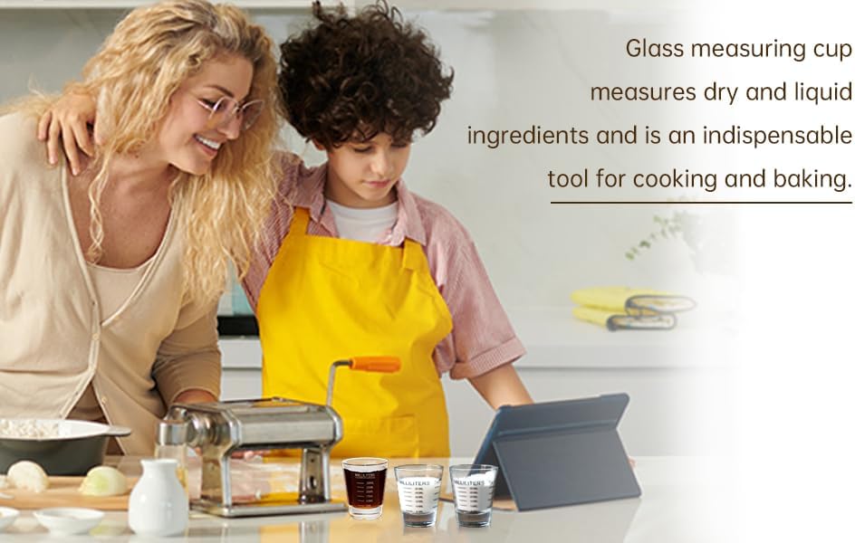 Shot Glasses Measuring cup Liquid Heavy Glass Wine Glass Espresso Shot Glass 26-Incremental Measurement 1oz, 6 Tsp, 2 Tbs, 30ml (2 pack-black 30ml)