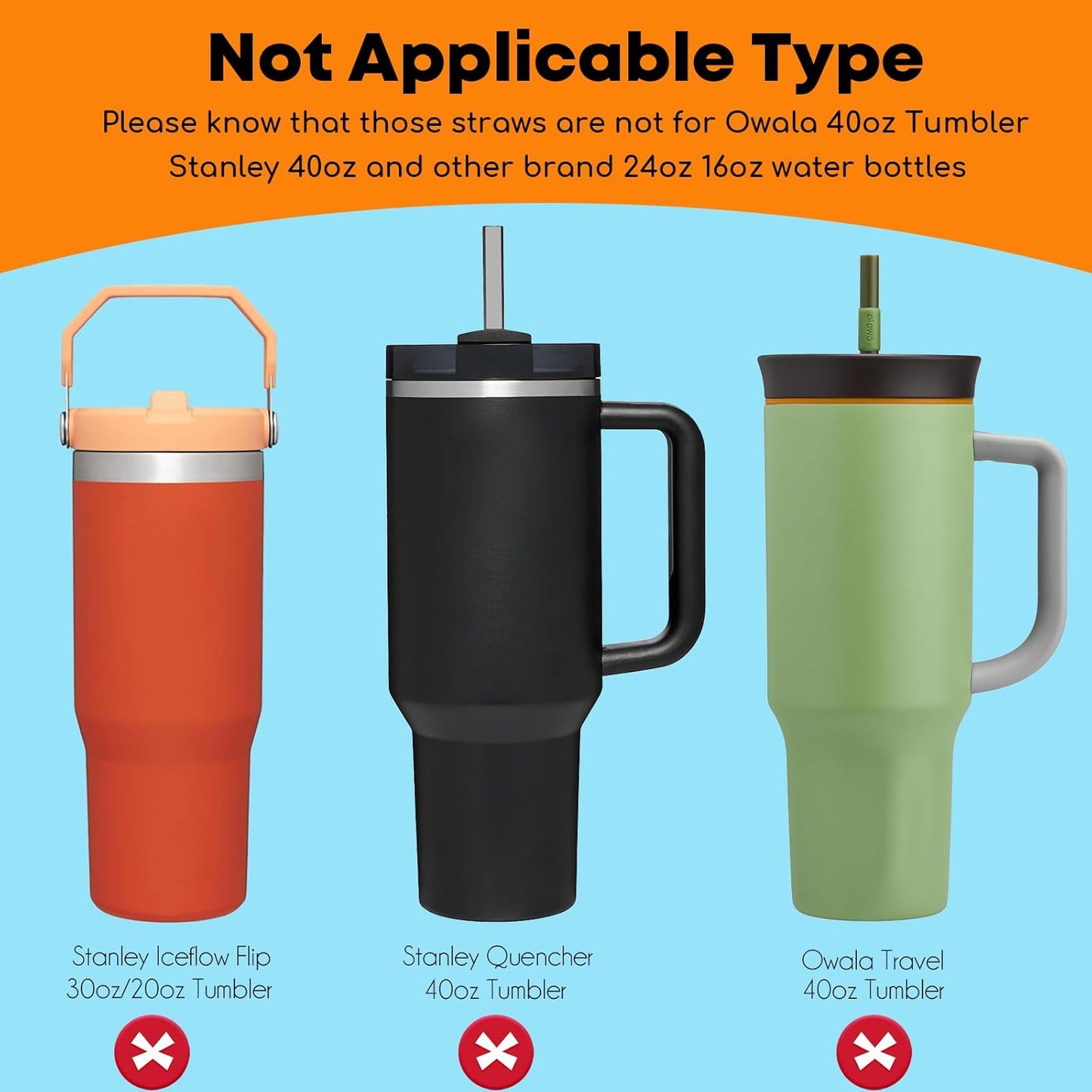 ALINK Clear Replacement Straws for Stanley 30 oz Tumbler, DISHWASHER SAFE, 6 Pack Reusable Plastic Straws Compatible with 30oz Stanley Adventure Quencher Cups, Plus Brush