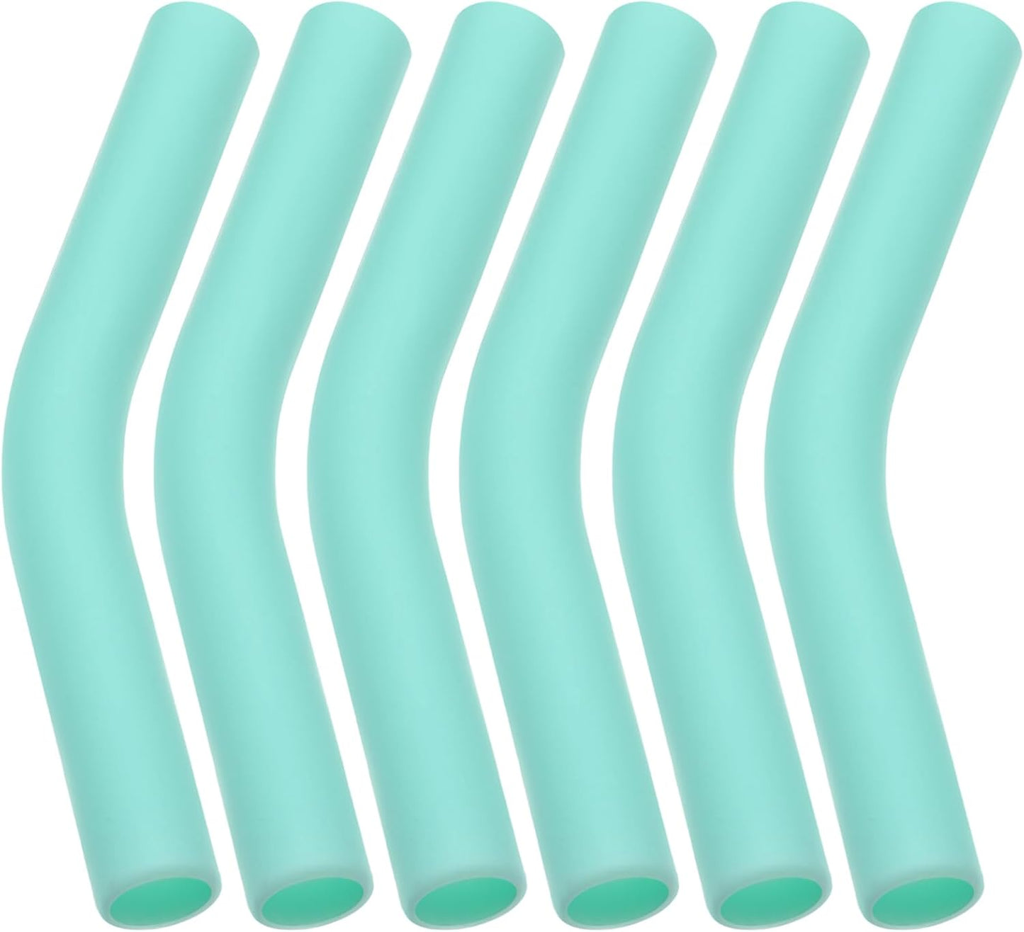 6Pcs Silicone Straw Tips, 5/16 In (8mm) Wide Metal Straw Silicone Tips Flex Elbows Rubber Straws Covers for Stainless Steel Straws (Green)