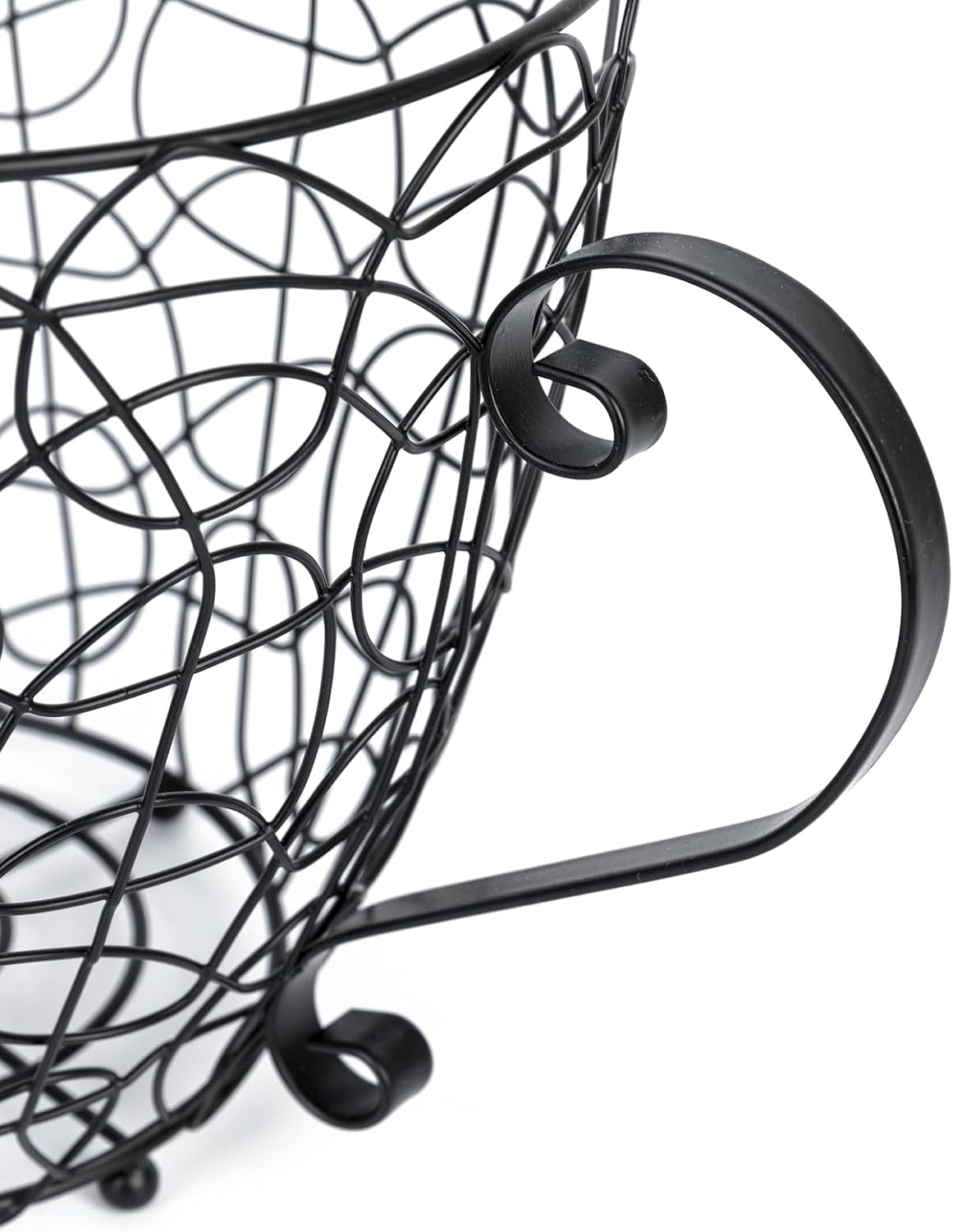 Coffee Pod Holder, Super Large Capacity K-Cup & Nespresso Capsule Basket, XL Metal Kcup Storage, Bar Organizer for Kitchen Dinning Room Office Home Cafe Hotel (Black-Round-Cup)