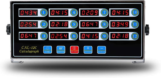 Kitchen Timers for Cooking, 12 Channel, Commercial Grade, Stainless Steel, LED Digital, Loud Alarm