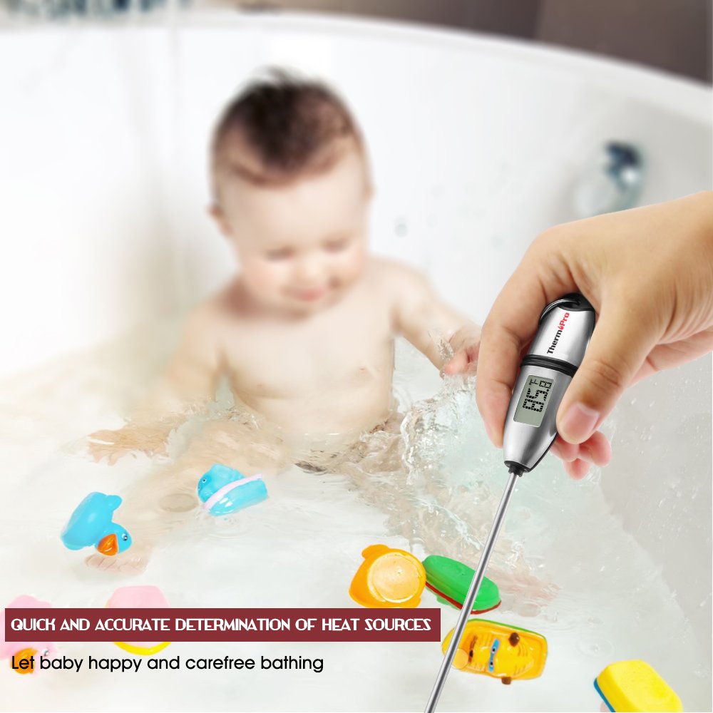 ThermoPro TP02S (2 Pack) Instant Read Meat Thermometer Digital Cooking Food Thermometer with Super Long Probe for Grill Kitchen Sourdough Liquids Oil Bread Baking Yogurt Candy Making Accessory