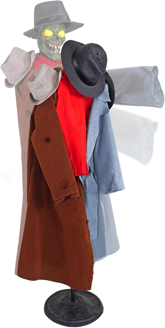 Haunted Hill Farm Life-Size Animatronic Coatrack Monster by Tekky Halloween Decoration with Motion-Activated Sounds