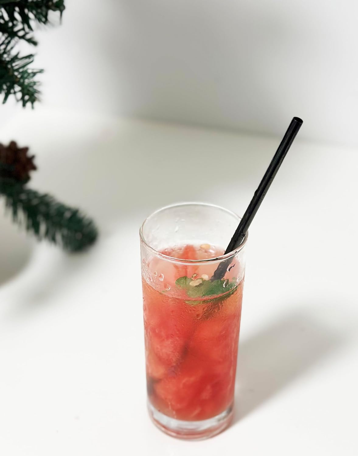 10 Pcs Stainless Steel Straws, Reusable Drinking Straws, 5 Straight + 5 Bent Metal Straws Set With 2 Pcs Cleaning Brushes (Black, 10.5 Inch)