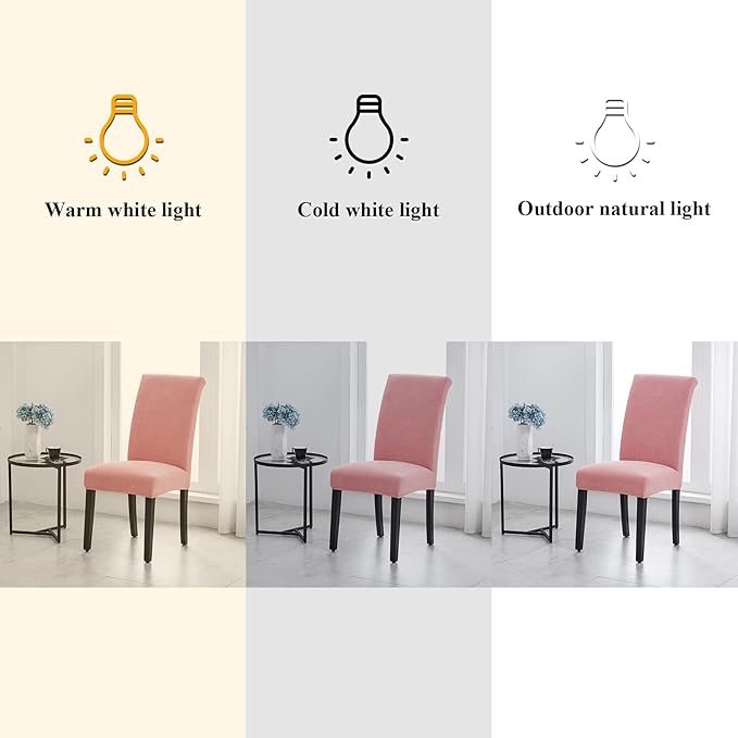 Joccun Chair Covers for Dining Room Set of 2,Dining Chair Slipcovers Stretch Dining Room Chair Covers Seat Protector,Washable Parsons Chair Cover for Home,Banquet(Dusty Pink,2 Pack)