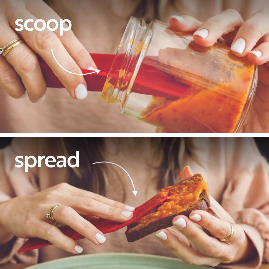 POLYGONS FLAT 3-IN-1 FOLDING MEASURING SPOONS | 2 Spoons with 6 Different Sizes (Blue)