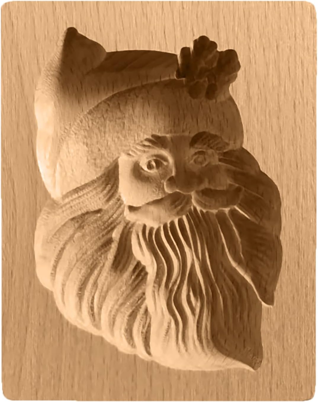 Wooden Cookie Biscuit Mold, 3D Baking Mold, Embossing Craft Decorating Baking Tool, Suitable for Halloween Thanksgiving Christmas Kitchen DIY (Old Man 10 * 8 * 2)