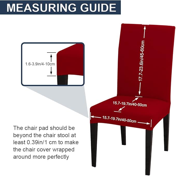 JQinHome 2 Pcs Dining Chair Slipcover,High Stretch Removable Washable Chair Seat Protector Cover for Home Party Hotel Wedding Ceremony