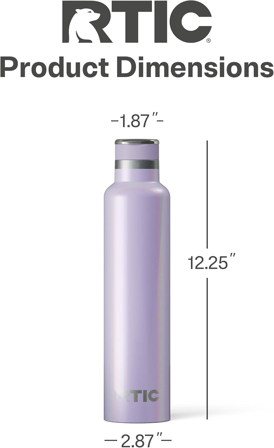 RTIC 26oz Journey Bottle Metal Stainless Steel Vacuum Insulated, BPA Free, Reusable, for Water, Hot and Cold Drinks, Travel, Sports, Camping, Lavender Glitter