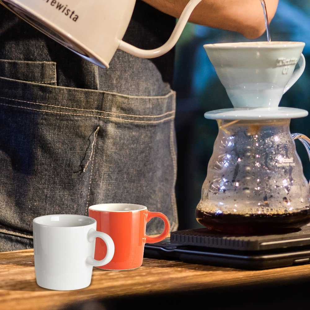 homEdge Mini Procelain Espresso Cup, 4 Ounces / 120 ml Tiny Coffee Mugs Ceramic Demitasse for Espresso, Tea- Set of 6, Assorted Color