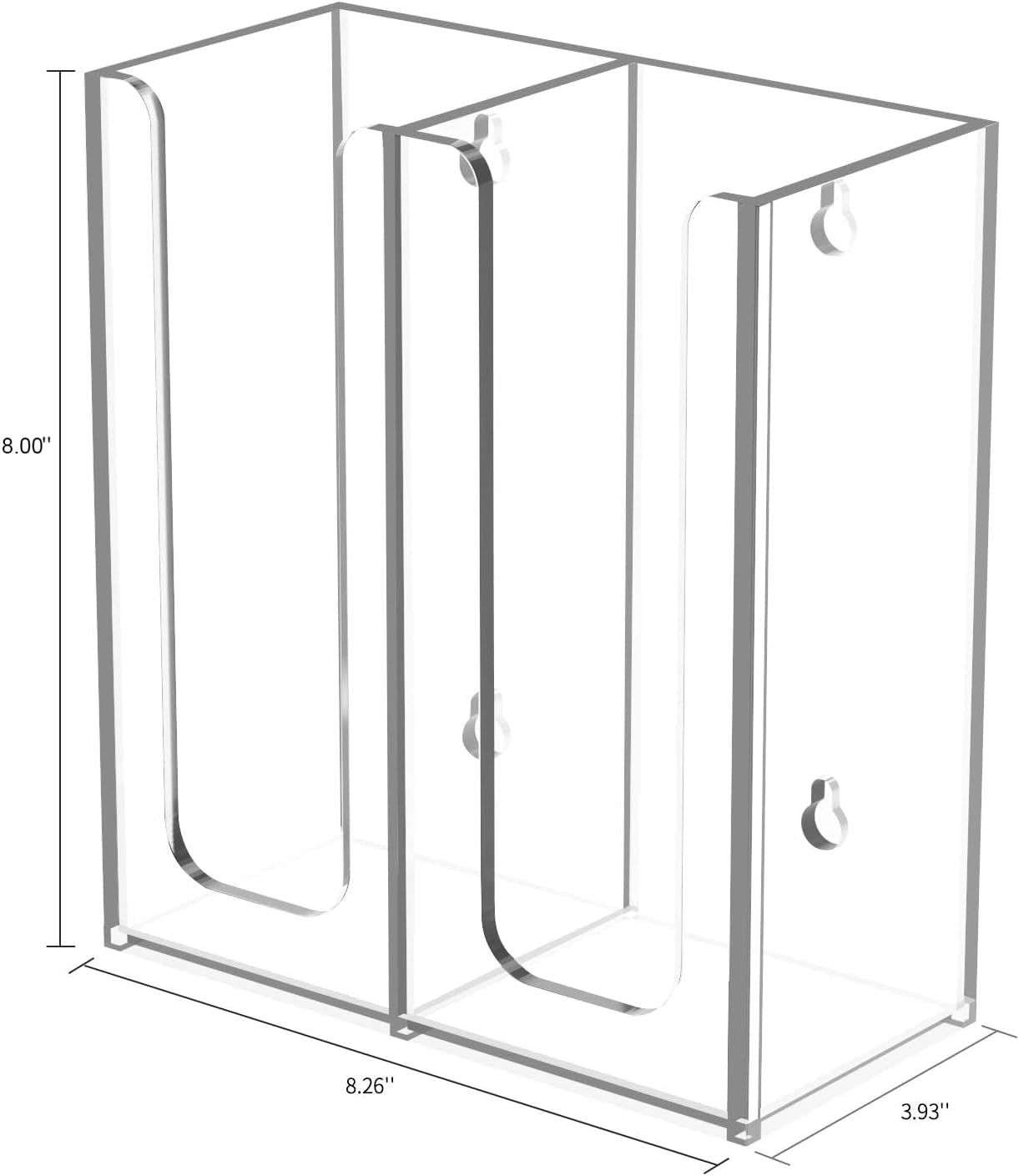 Richboom Acrylic Coffee Cup and Lid Storage Organizer Holder, 2 Compartments, Clear
