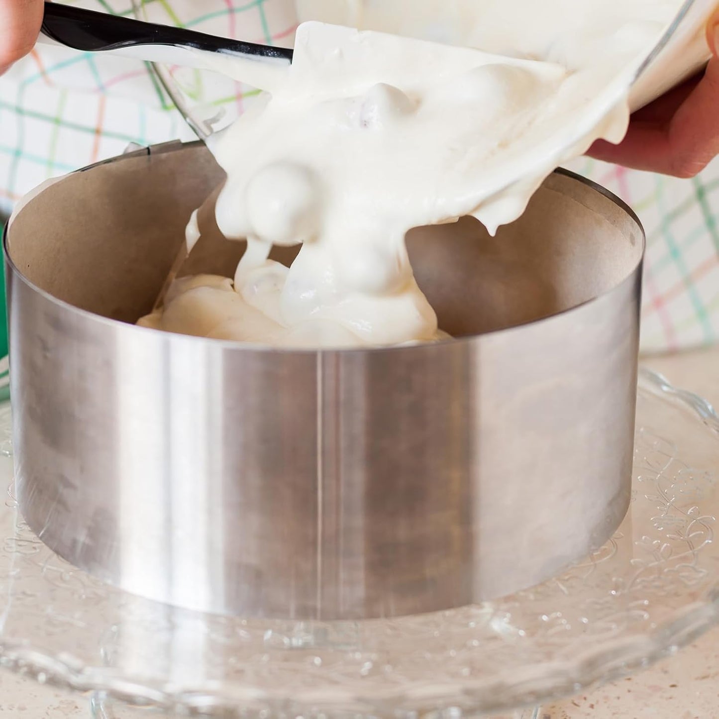 HARFINGTON Round Cake Ring 3.5 x 2 Inch Seamless Stainless Steel Pastry Mousse Dessert Ring Mirror Coating for Baking Cooking Making Tool