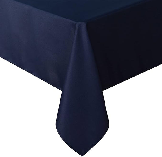 sancua Rectangle Tablecloth - 70 x 90 Inch - Stain and Wrinkle Resistant Washable Polyester Table Cloth, Decorative Fabric Table Cover for Dining Tables, Buffet Parties and Camping, Navy