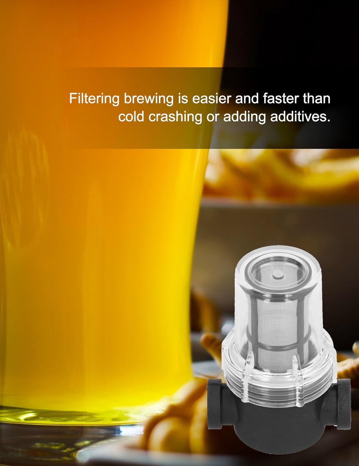 Inline Beer Filter, 80 Mesh 150 Micron Water Filter Plastic T Strainer Filtration Device, Gravity Feeding of Siphon Tube Brewing for Home Brewing Supplies (80 Mesh 180Micron)