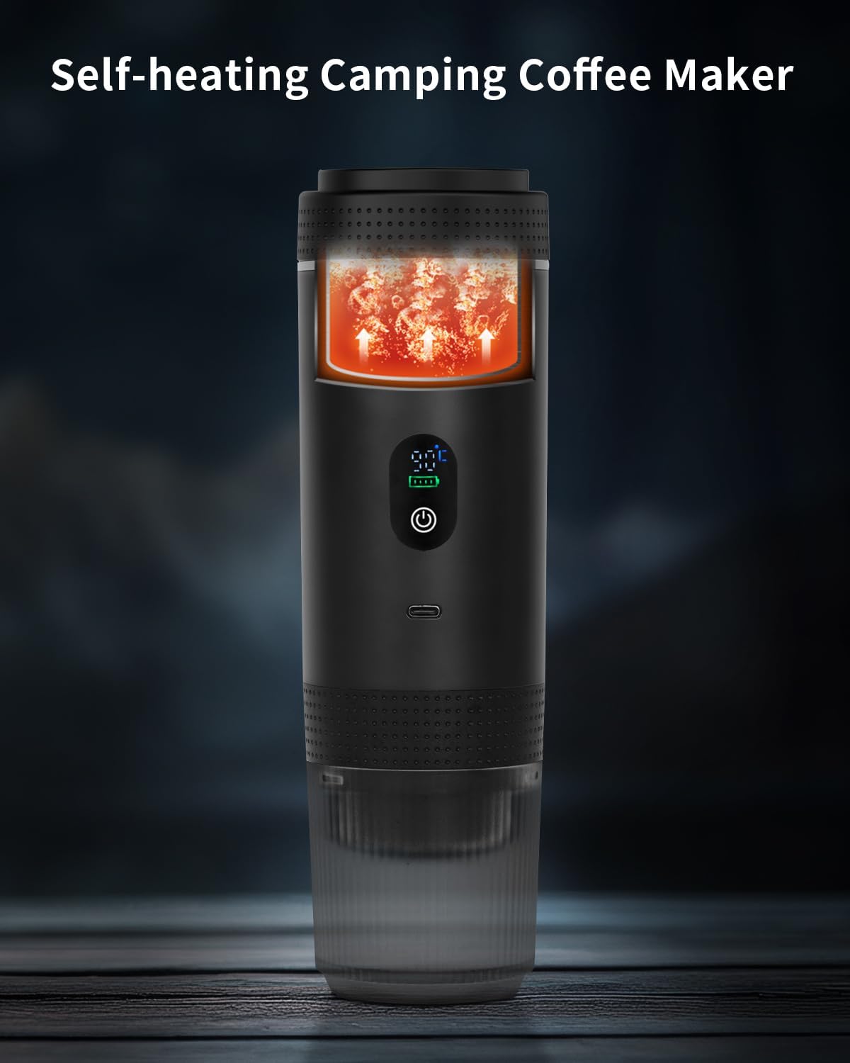 Portable Electric Espresso Machine, Travel Coffee Maker Brewer Compatible with Ground Coffee & NS Capsules (Black with LCD Screen)