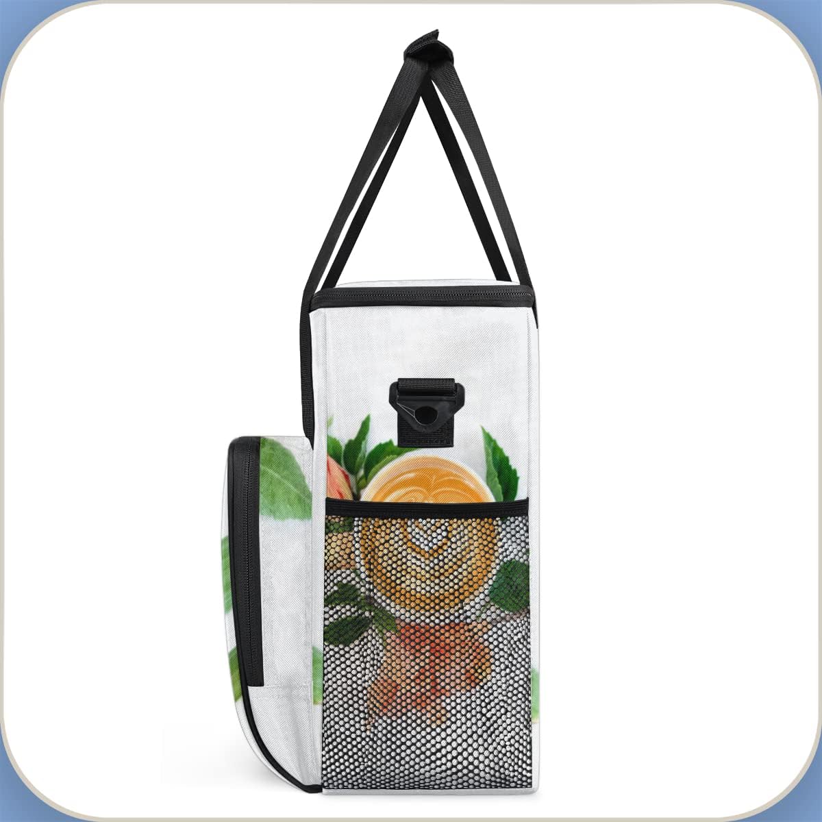 Coffee Latte Art Leaves Coffee Maker Carrying Bag, Coffee Machine Travel Storage Tote Bag Compatible with K-Mini or K-Mini Plus, Portable Single Serve Coffee Brewer Case with Pockets for K-Cup Pods