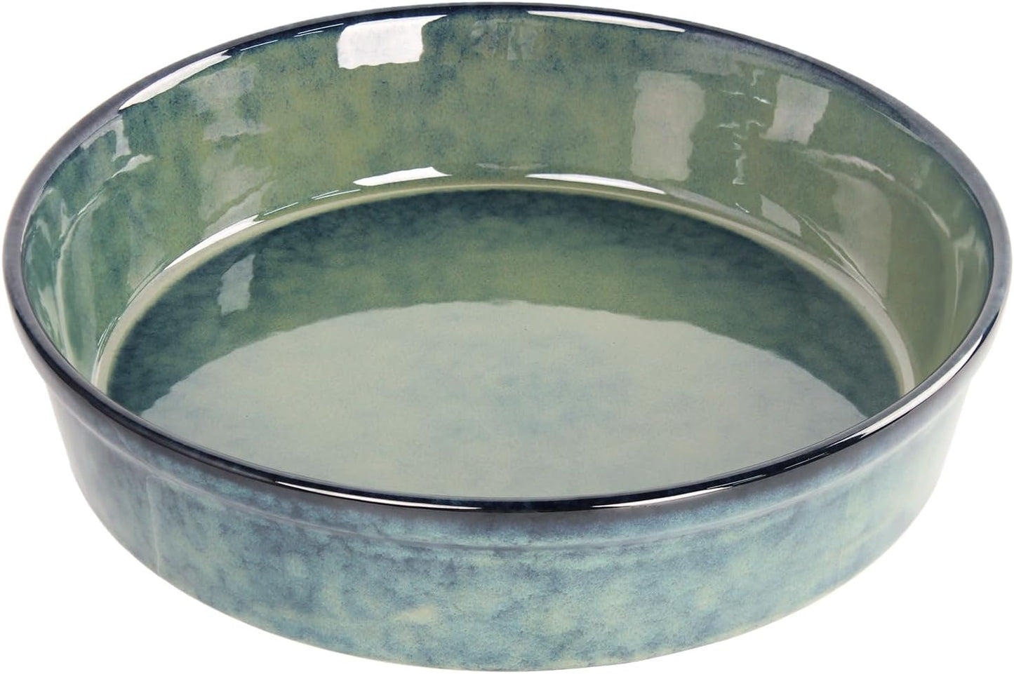 Ceramic Pie Pan Quiche Dish 2.3 Quart Baking Pan, 11 Inch Round Au Gratin Baking Dishes, Non-Stick Tart Pan, Pie Plate for Apple, Oven, Dishwasher and Microwave Safe