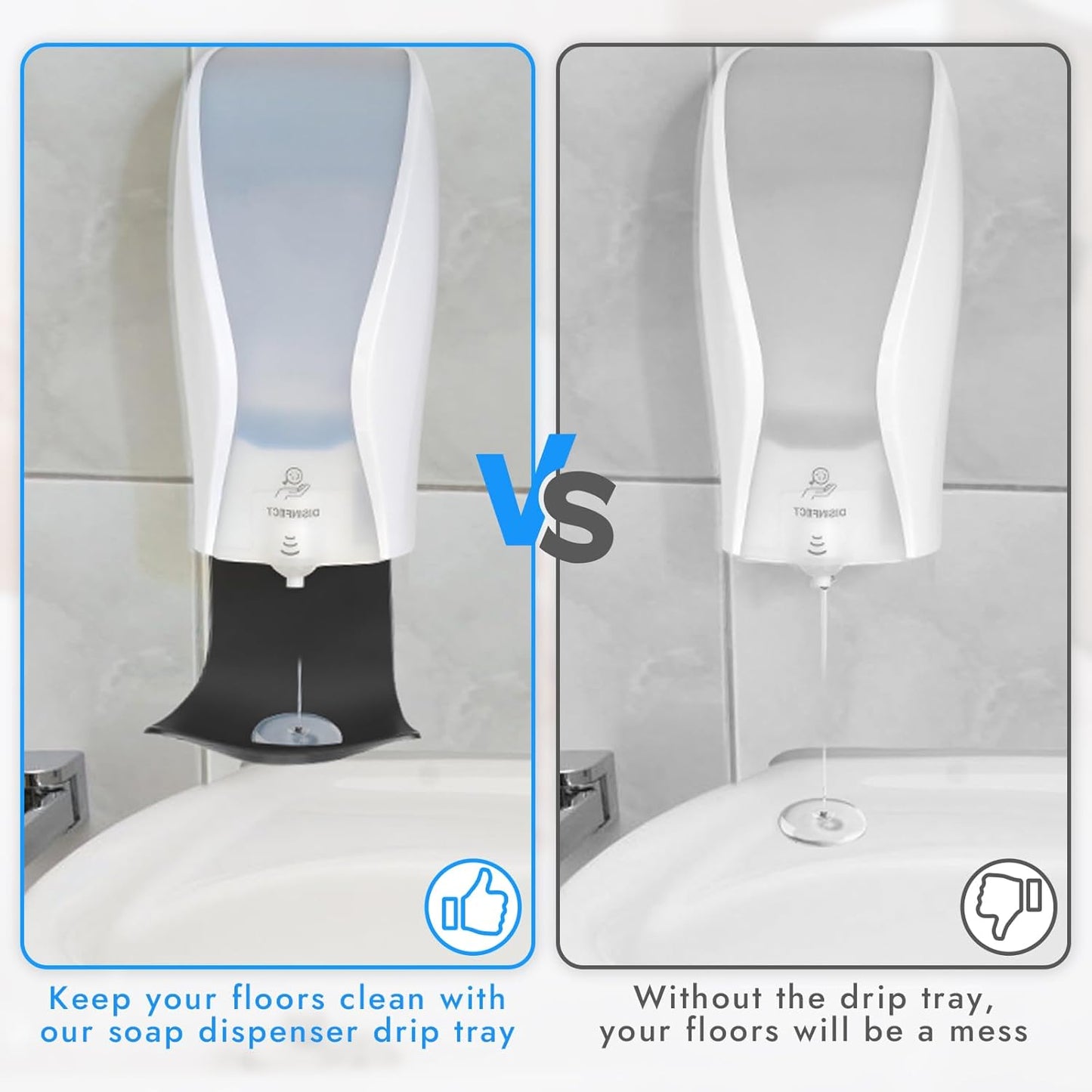 10PCS Dispenser Drip Tray Wall Mount Soap Dispenser Bracket,Laundry Detergent Drip Catcher Prevent Dripping and Spraying, Easy to Clean(Black)