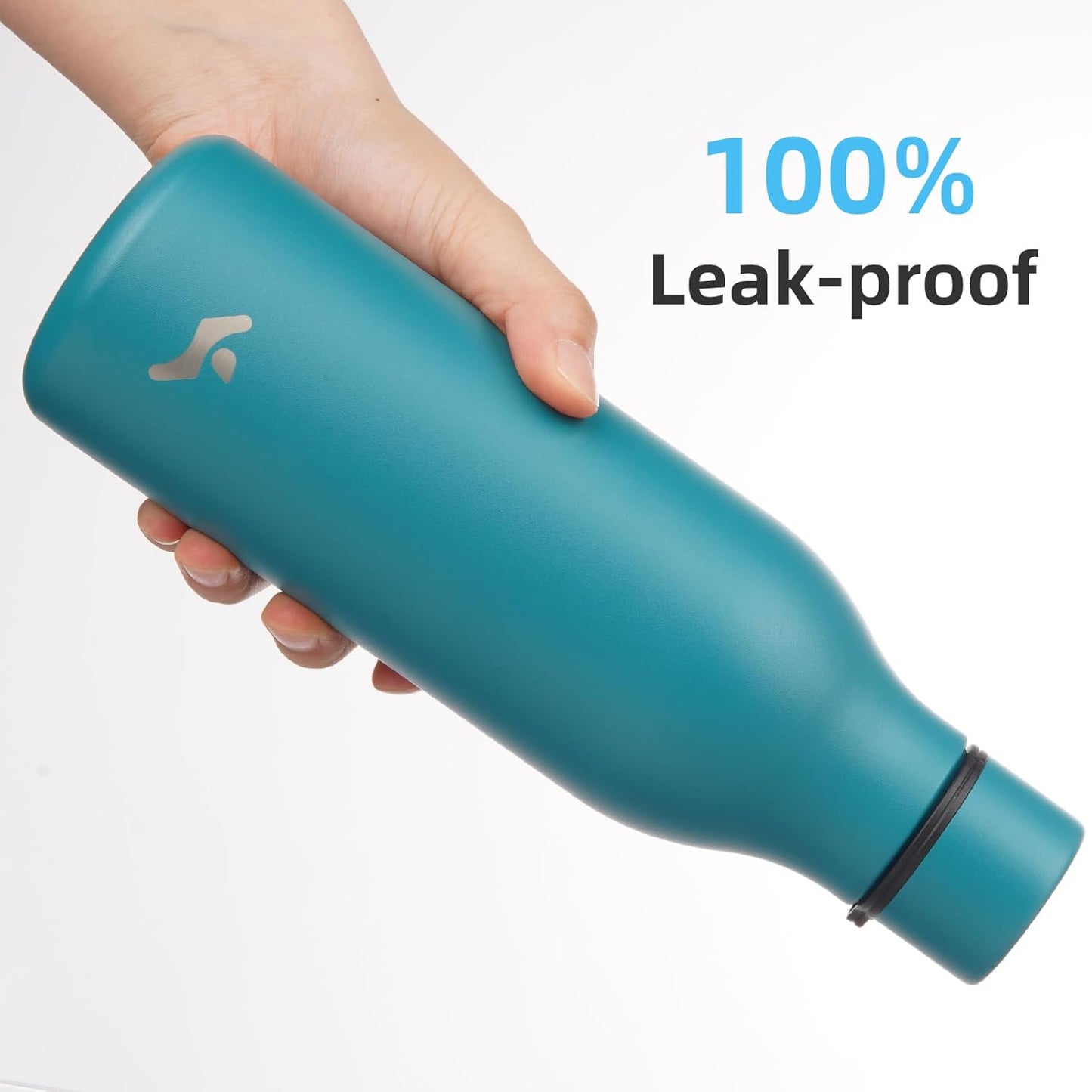 Insulated Water Bottle with Strap,18 oz Double Wall Stainless Steel Vacuum Bottles Metal Water Flask,Lake Blue