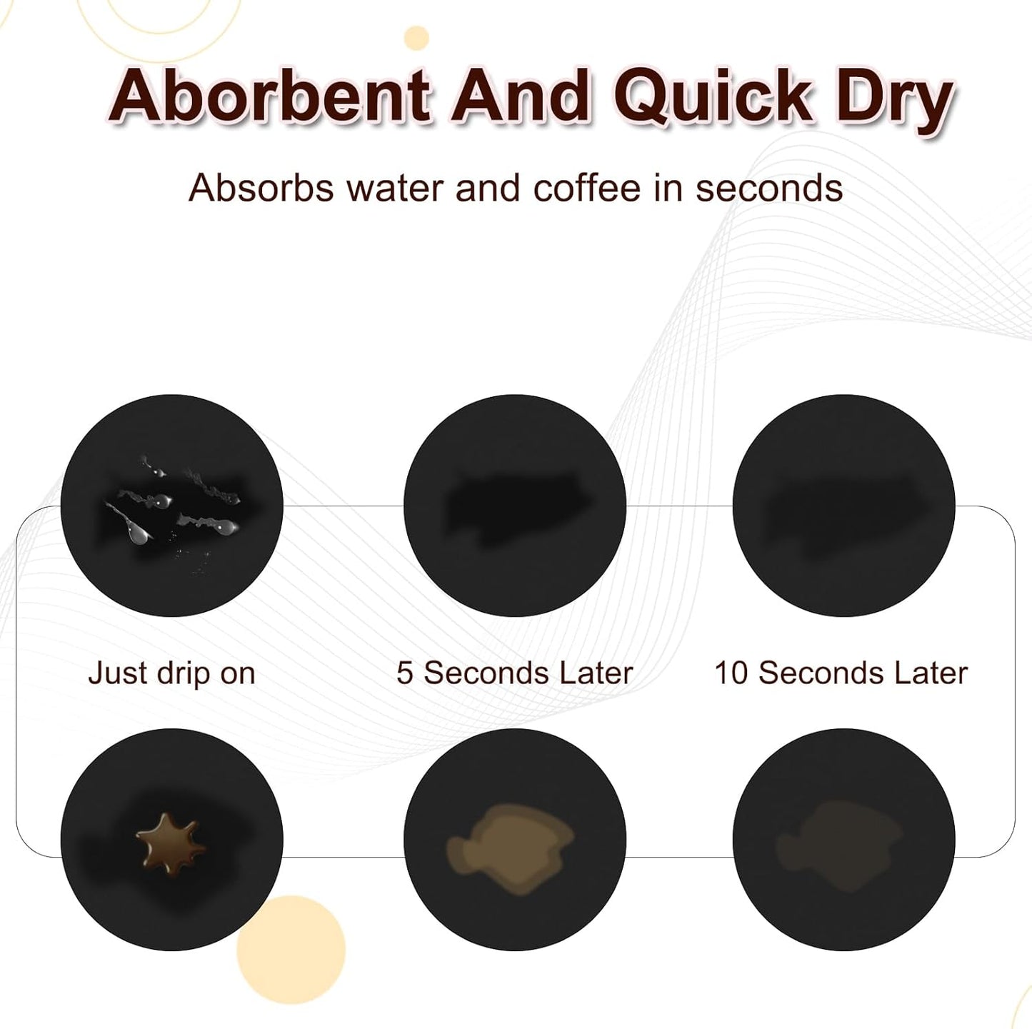 Dish Drying Mat for Kitchen Counter, 16.5’’ X 27.6’’ Super Absorbent Large Coffee Station Mat Fit Under Coffee Maker Machine Pot Espresso Machine, Drainer Mat Easy Clean, Black