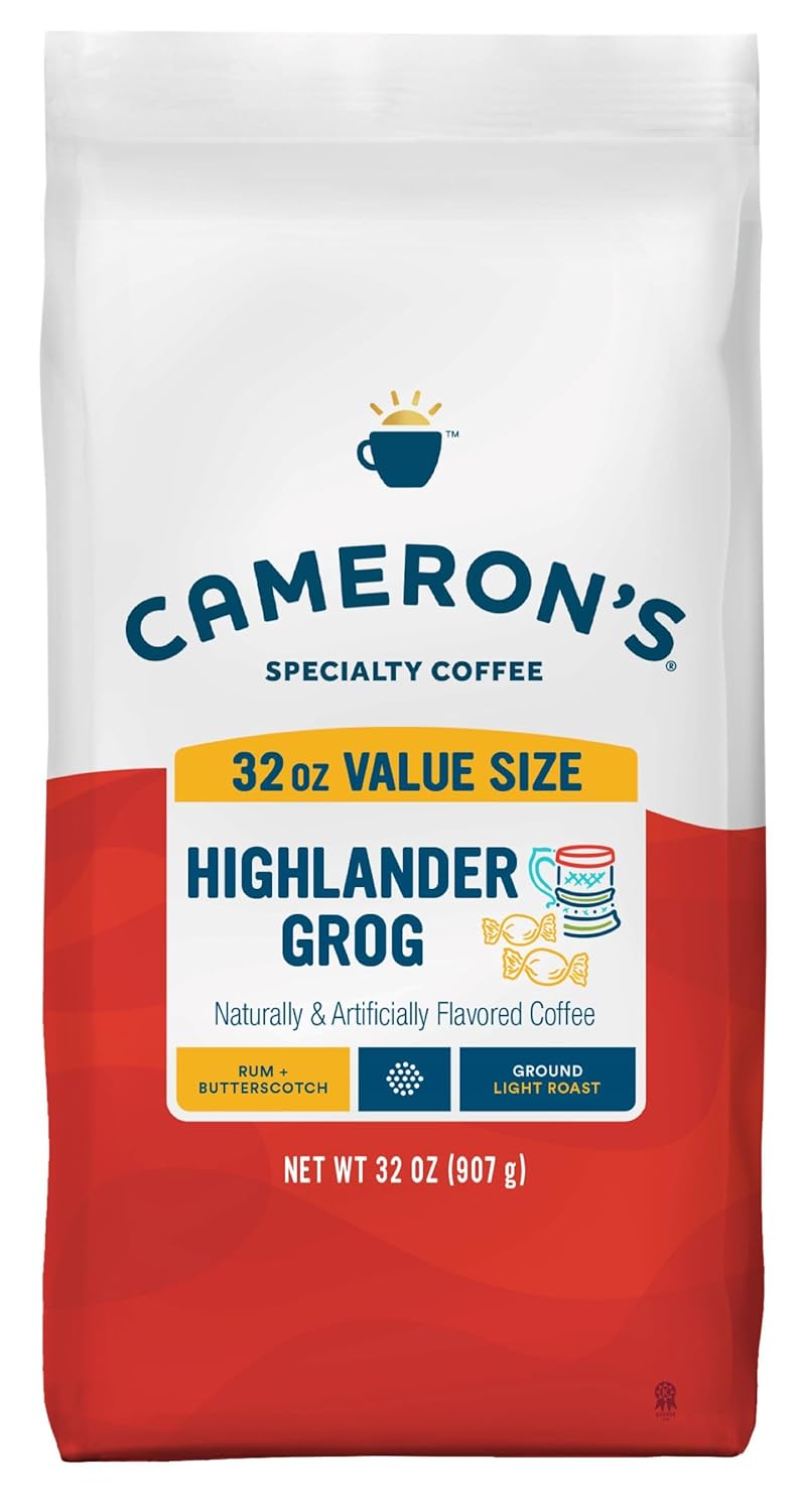 Cameron's Coffee Roasted Ground Coffee Bag, Highlander Grog, 32 Ounce