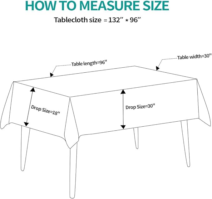 Surmente White Rectangle Tablecloth 90 x 132-inch Rectangular Polyester Table Cloth for Weddings, Banquets, or Restaurants