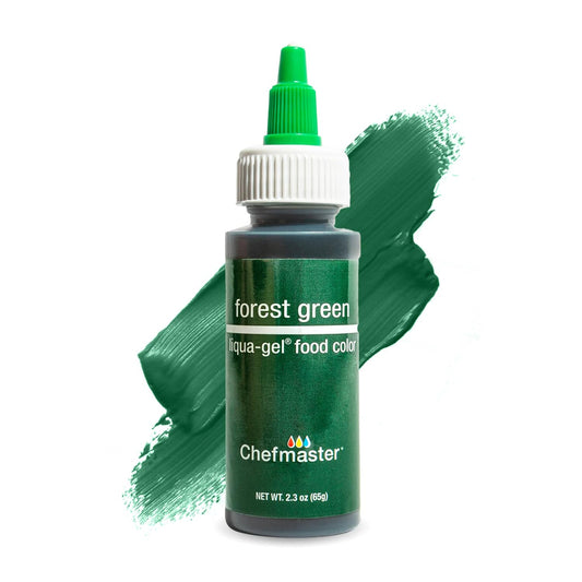Chefmaster Forest Green Liqua-Gel® Food Coloring | Vibrant Color | Professional-Grade Dye for Icing, Frosting, Fondant | Baking & Decorating | Fade-Resistant | Easy-to-Use | Made in USA | 2.3 oz