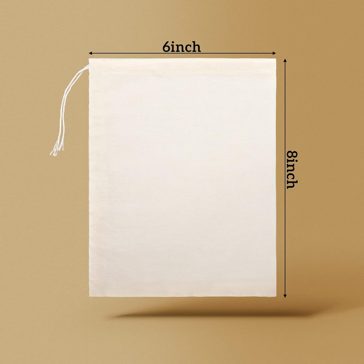 Boao 50 Pcs Cheese Cloth Tea Bags 6 x 8 inch for Straining Reusable Tea Filter Loose Empty Soup Spice Bags for Cooking Cold Brew Coffee Muslin Strainer