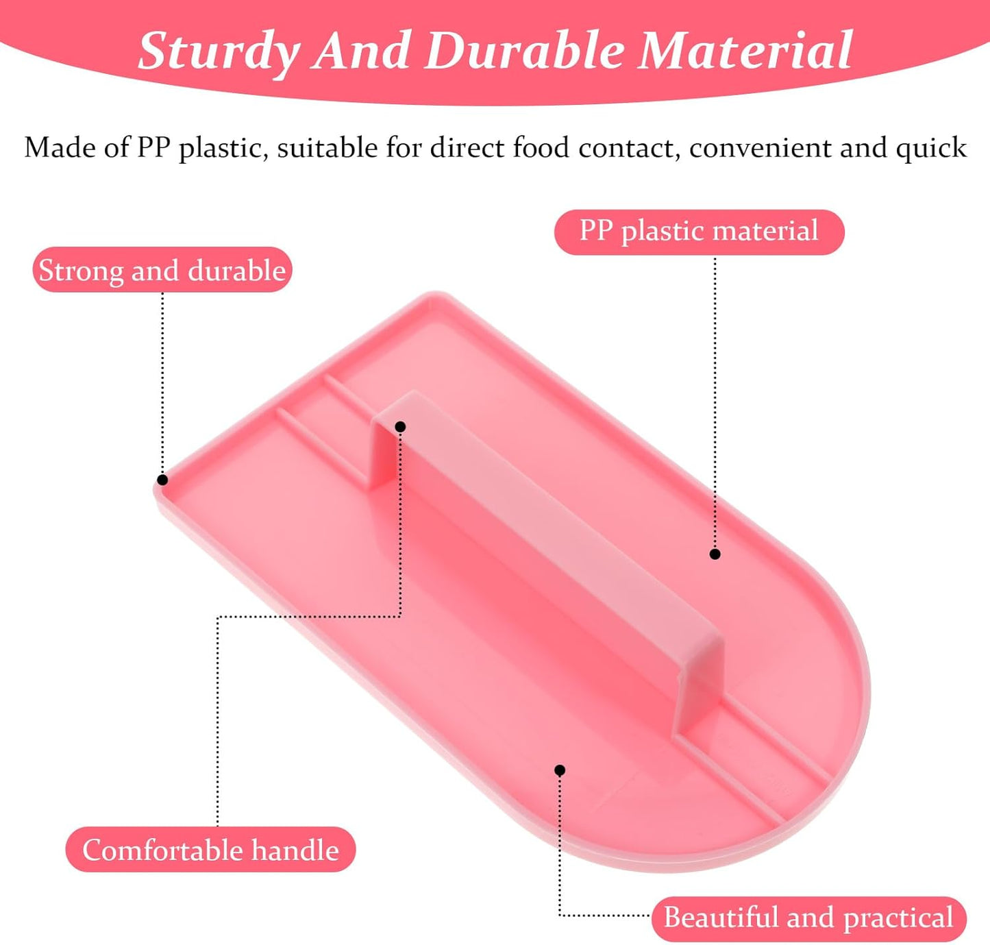 2 PCS Fondant Smoothing Tool, Cake Decoration Icing Smoother, Plastic Fondant Icing Smoother Polisher, Icings Scraper Paddle Tool for Cake Decoration Tools (Pink, Green)