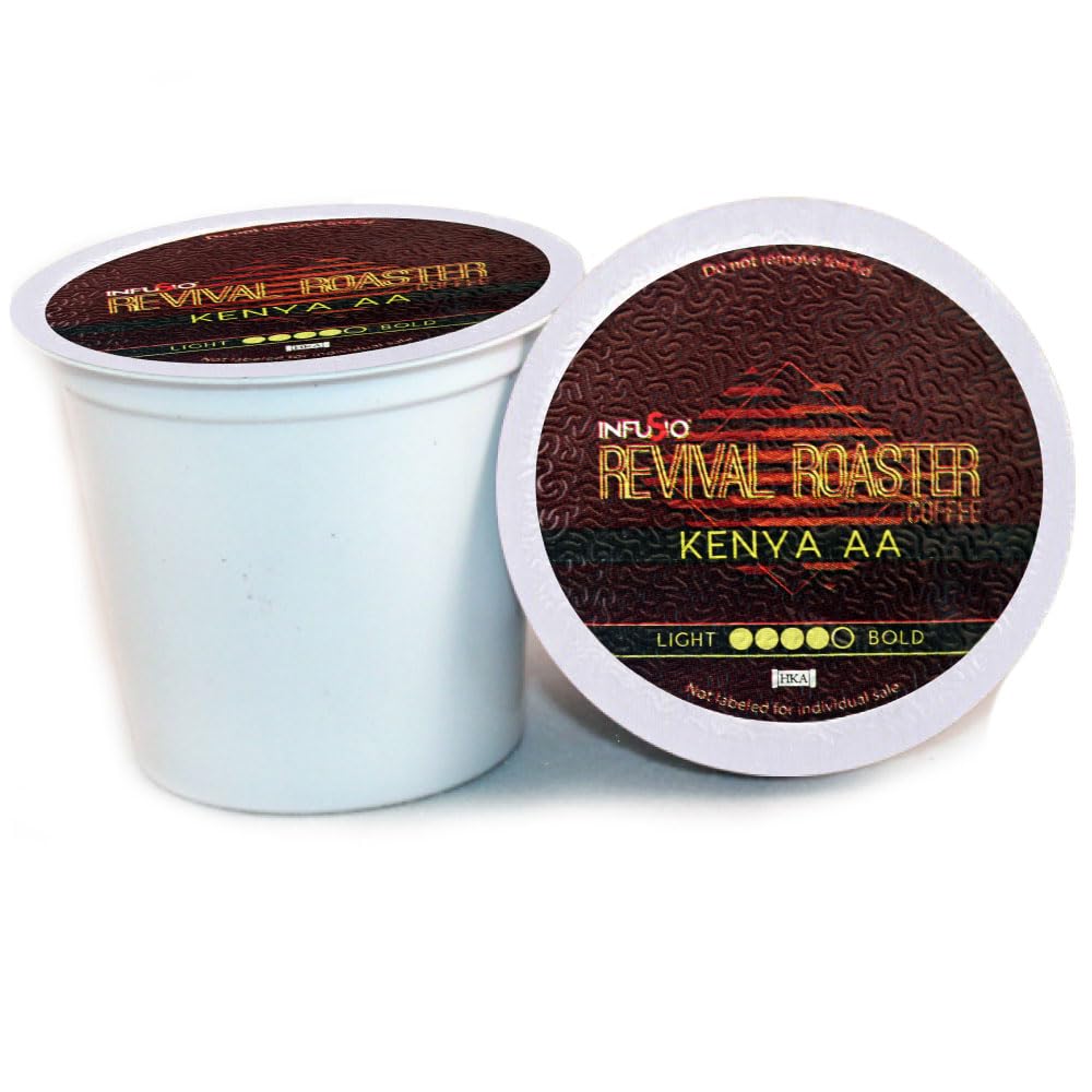 InfuSio Coffee Pods – 96 Count, Kenya AA (Dark Roast Coffee) Single Serve Coffee Pods for Keurig K Cup® Brewers, Compatible with Keurig 2.0 Brewers