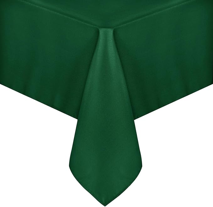 sancua Rectangle Tablecloth - 54 x 78 Inch - Stain and Wrinkle Resistant Washable Polyester Table Cloth, Decorative Fabric Table Cover for Dining Tables, Buffet Parties and Christmas, Hunter Green
