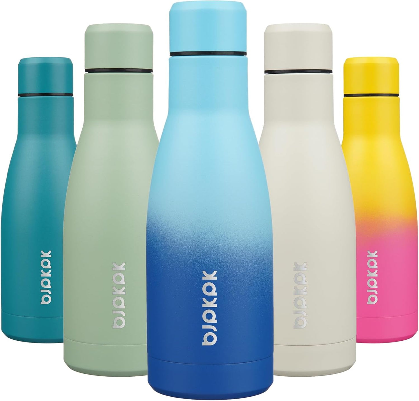 BJPKPK 12oz Water Bottles Stainless Steel Double Wall Vacuum Insulated Small Water Bottles for Travel,Sky